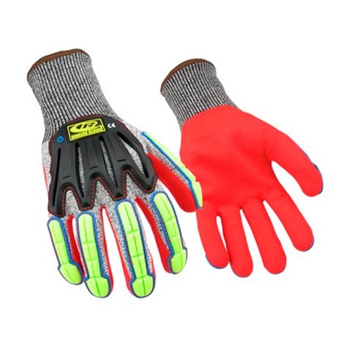 Guante Impacto Ringers Glove RFlex Nivel de Corte D Tecnologia Tpr Recubierto Nitrilo Arenoso GrisRojo TL