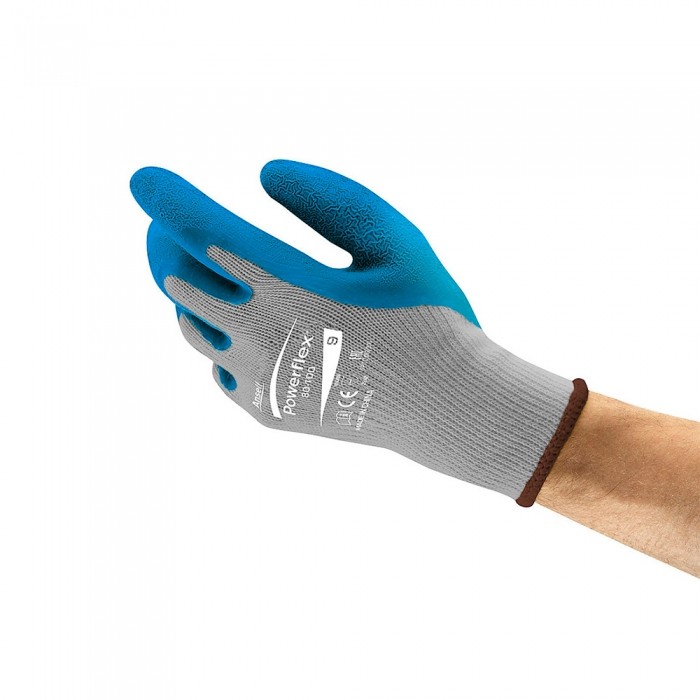 GUANTE ANSELL POWERFLEX DE ALGODONPOLIESTER CRECUBRIMIENTO EN PALMA DE LATEX T8