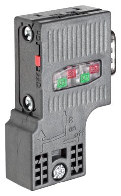 CONECTOR SIEMENS 6ES79720BA520XA0 PARA PROFIBUS HASTA 12 MBITSS SALIDA DE CABLE A 90 GRADOS  CONEXIÓN POR PERFORACIÓN DEL AISLA