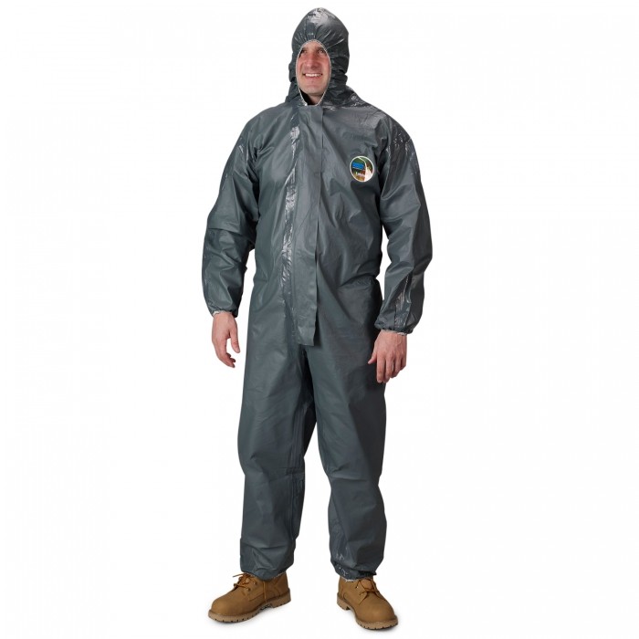 Overol Lakeland Pyrolon Gris CElastico en Capucha Puños y Tobillos TXl