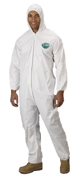 OVEROL LAKELAND MICROMAX BLANCO COSTURA COSIDA C/ELASTICO EN CAPUCHA PUNOS Y TOBILLOS T-M