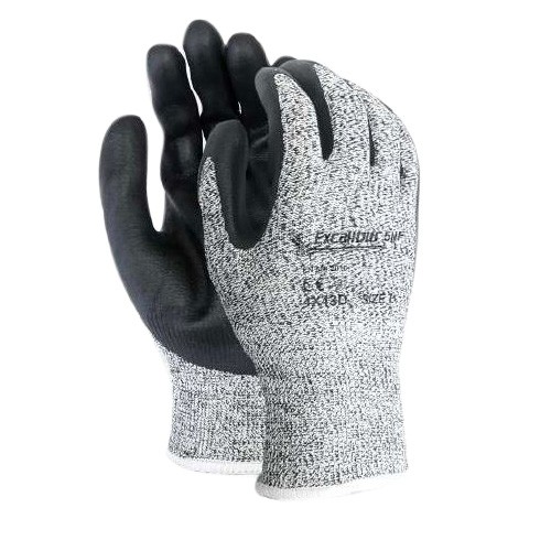 GUANTE MCR EXCALIBUR HDPEFIBRA DE VIDRIOSPANDEX C RECUBRIMIENTO EN PALMA DE NITRILO GRISNEGRO TM