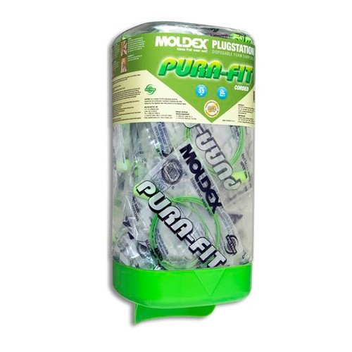 TAPÓN AUDITIVO MOLDEX PURAFIT 6882 DE ESPUMA 33 DB VERDE CCORDON DESECHABLE DISPENSER C150 PR