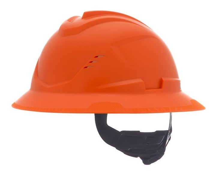 Casco Msa VGard C1 de Polietileno de Alta Densidad Naranja de Ala Completa Ventilado Suspension de 4 Puntos CAjuste FasTrac Iii