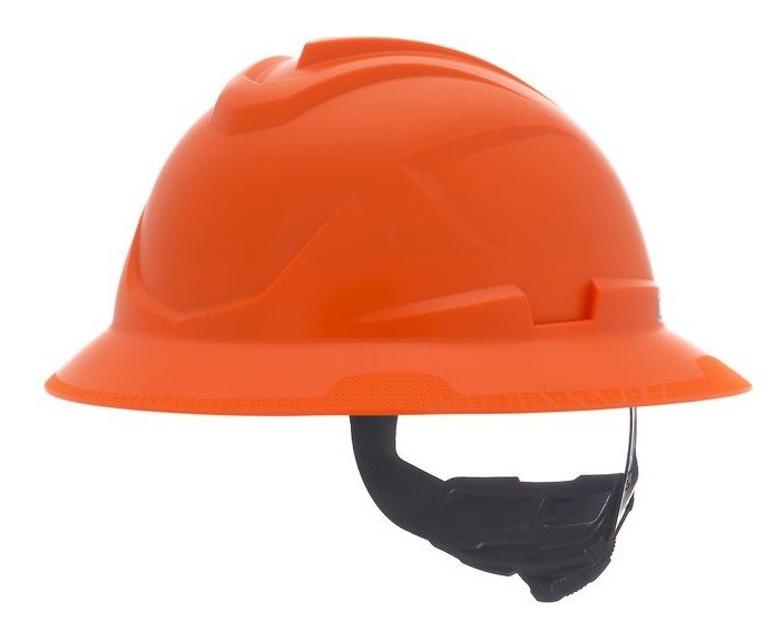 Casco Msa VGard C1 de Polietileno de Alta Densidad Naranja de Ala Completa No Ventilado Suspension de 4 Puntos CAjuste FasTrac