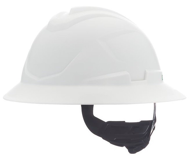 Casco Msa VGard C1 de Polietileno de Alta Densidad Blanco de Ala Completa No Ventilado Suspension de 4 Puntos CAjuste FasTrac I