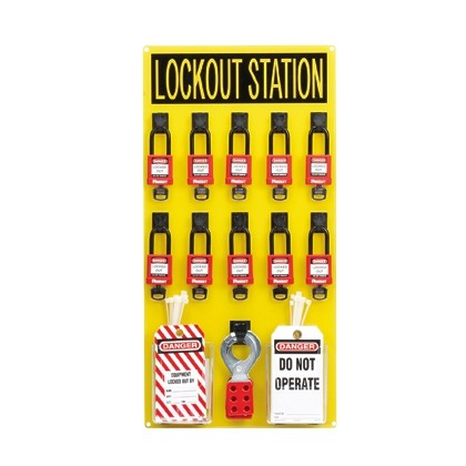 Estacion de Bloqueo Panduit C10 Candados No Conductores Rojos Llave Diferente3 CerrojosEtiquetas de SeguridadEtiquetas de Segur